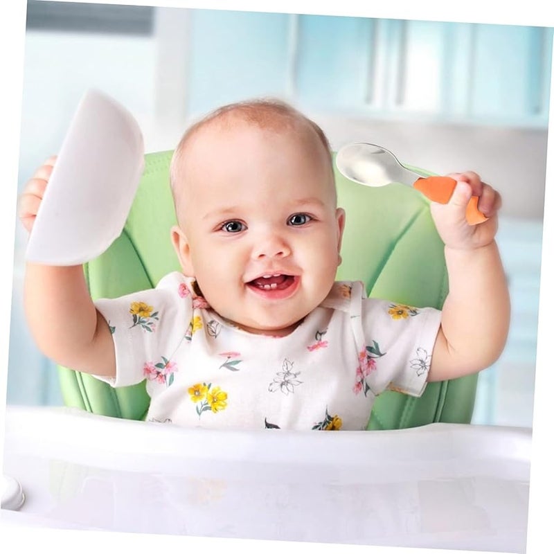 Baby Toddler Feeding Utensils Set Silicone and Stainless Steel Fork Dishwasher Safe - Image 4
